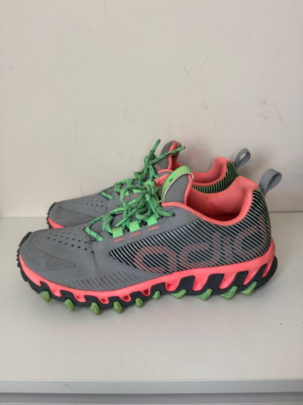 Adidas Vigor TR 5 Trail Running Shoes Gray Pink Green Women’s Size 8